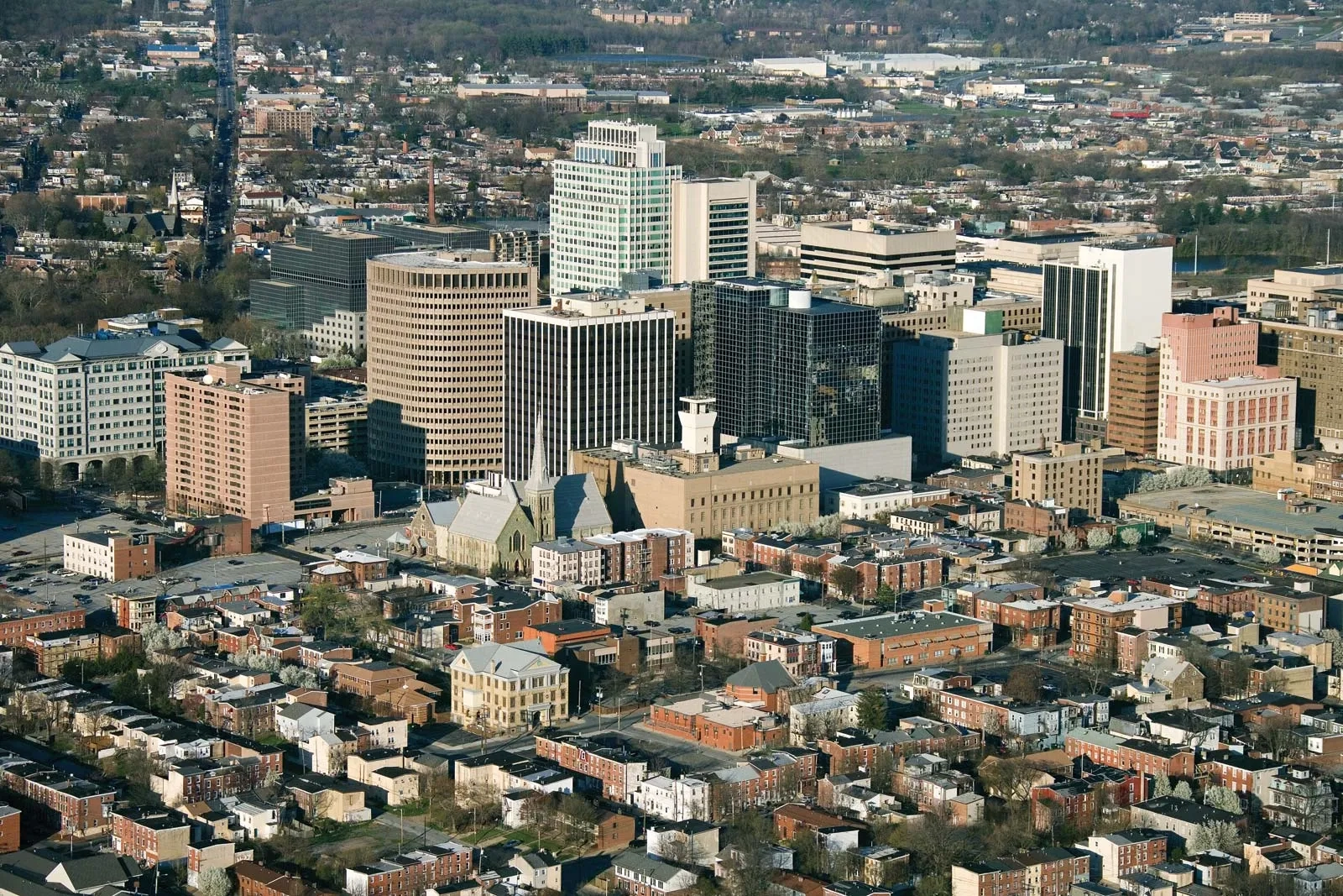 Downtown Wilmington Delaware skyline and business district